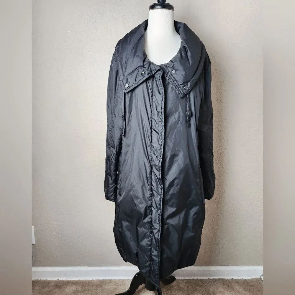 Eileen Fisher Down Feather Fill Puffer Jacket Womens Black Size L
